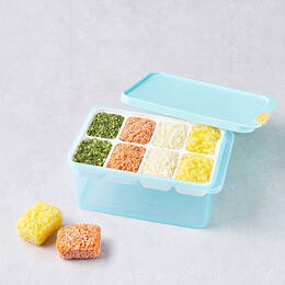 Hộp Trữ Đông Kèm Khuôn Chia Nhỏ Thực Phẩm Freezer Fit Locknlock 1.65L Kèm Khuôn 8  - HFL104D8